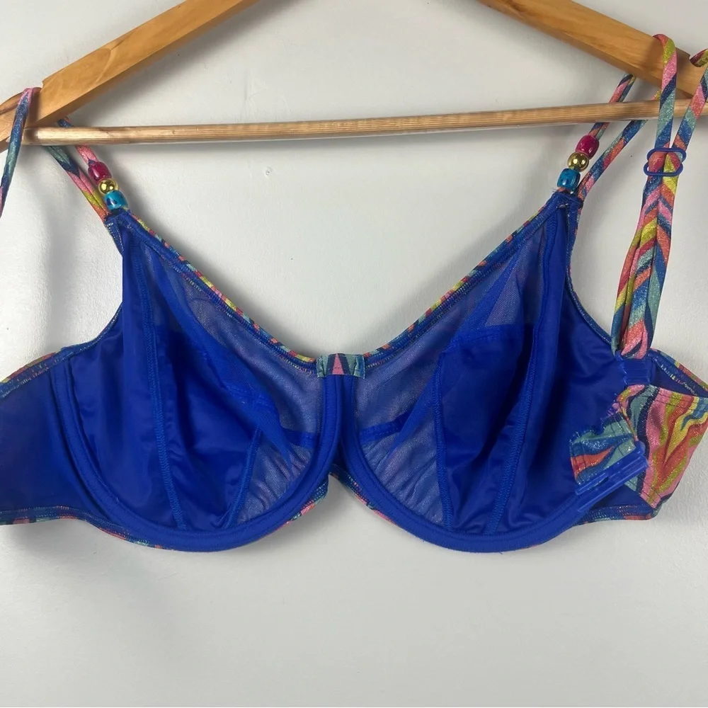 PRIMADONNA Kea Interlocking Bikini top in rainbow paradise size 32G